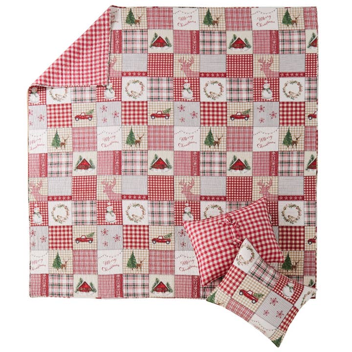 Red Home for Christmas Quilt Set for wholesale on Faire