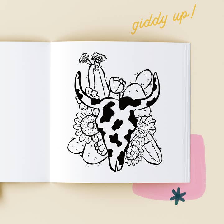 Middlefork & Co. - Wholesale Coloring & Activity Book - Adult - Western Darlin': Carefree Coloring Book for Adults & Teens3