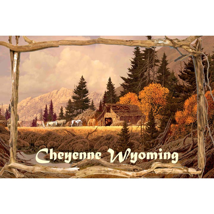 Wild Mustangs Grazing Cheyenne WY Travel Poster 16 x 24 for wholesale by BMS BIZ