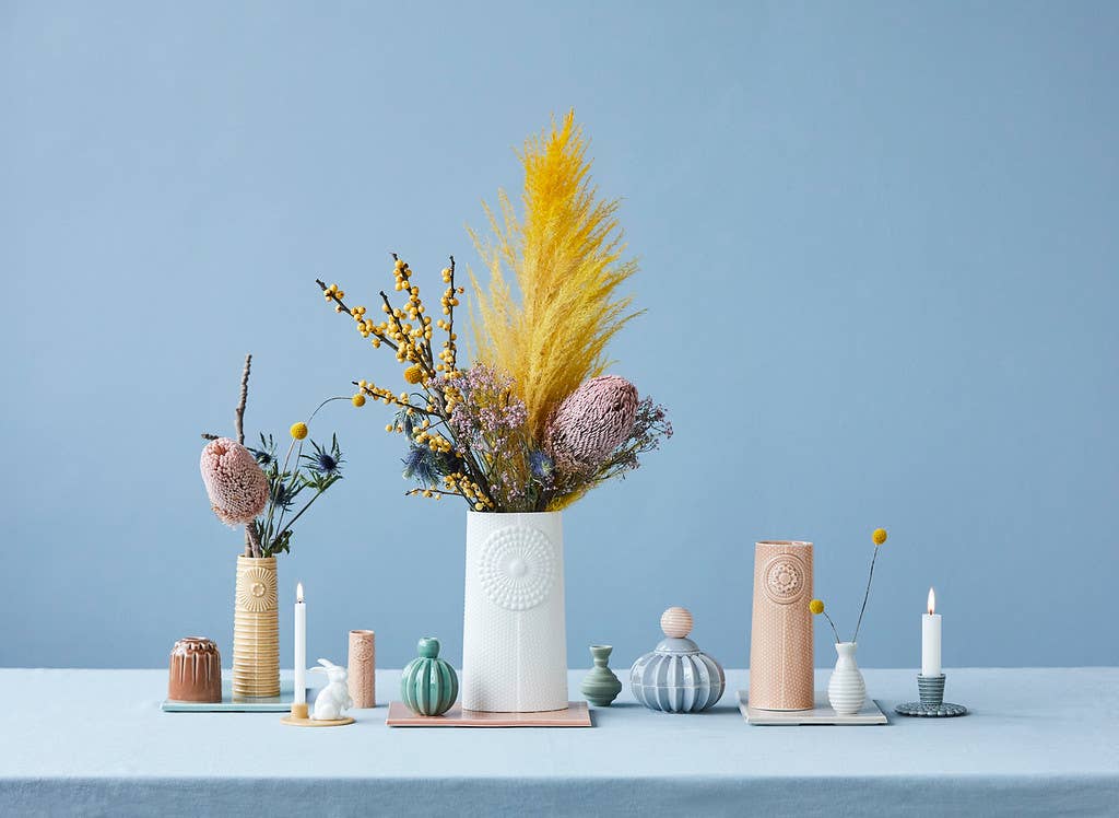 Dottir Nordic Design - Venta al por mayor Floreros - Jarrón Ovalado Grande Blanco Pipanella Dot1