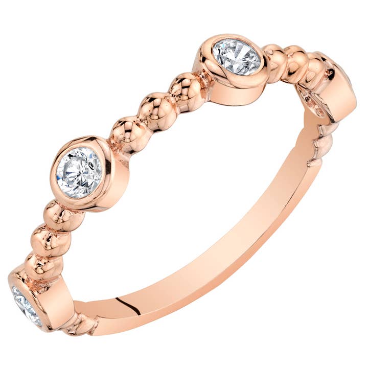 Cubic Zirconia Dainty Stabelbar Ring Sterling Sølv Sz 7 for engroshandel hos Peliani