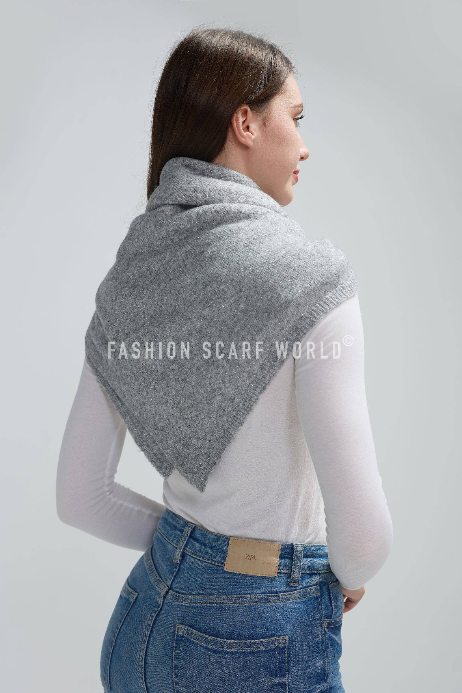 Fashion Scarf World – wholesale Poncho – Women's – Plain Cosy Metallic Thread Poncho16