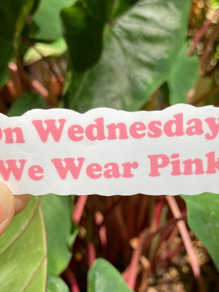 On Wednesdays We Wear Pink | Mean Girls Sticker | Vinyl Sticker Quote | Regina George Sticker | Movie Quote Pink for wholesale by Frankie Blue