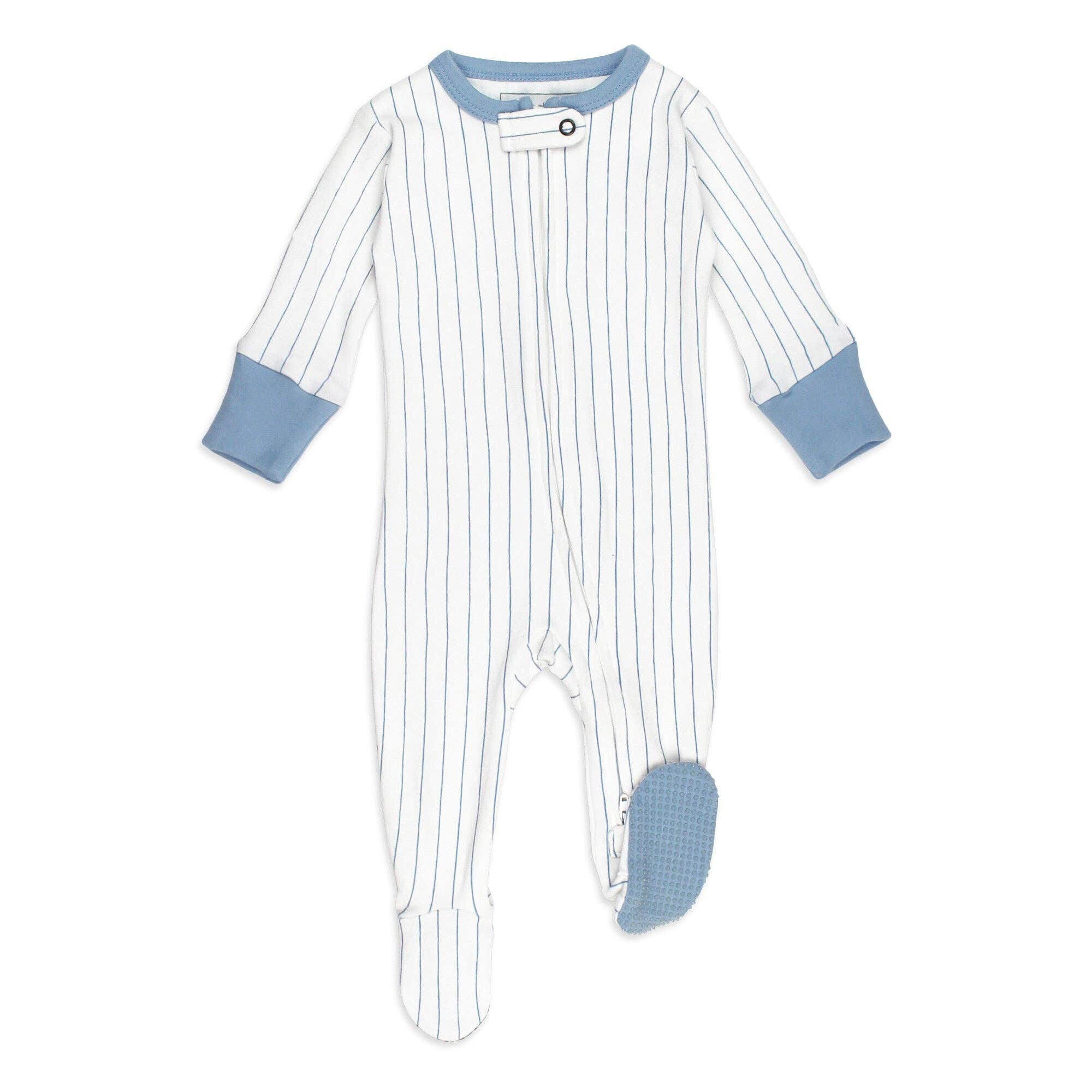 L'ovedbaby - Vendita all'ingrosso Tutina - Neonati - Pool Pinstripe | Tutina con Piedini e Cerniera Organica a Coste0