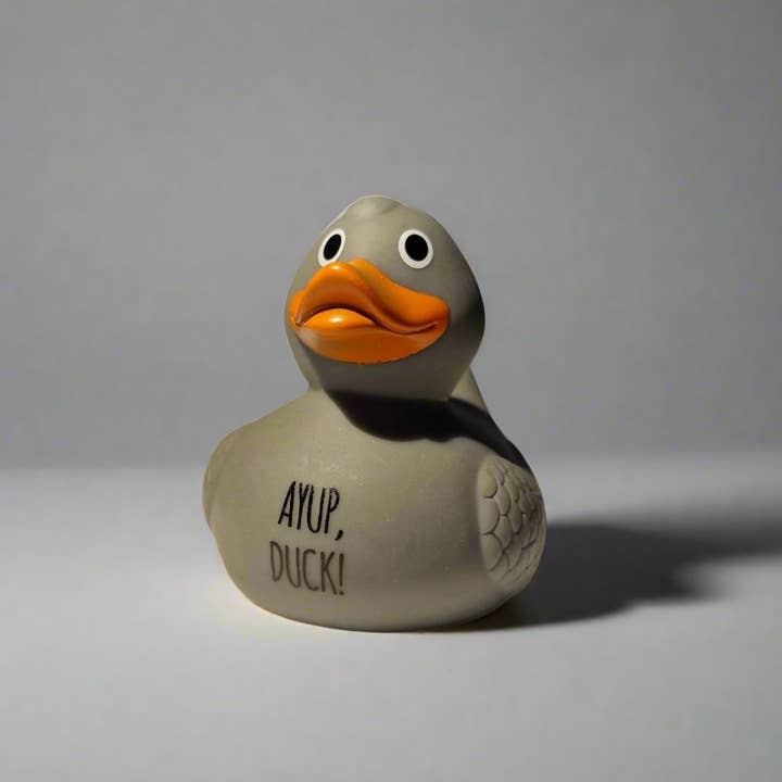 Sì, Duck! Anatre in gomma stampate per la vendita all'ingrosso da parte di Dukki Gifts