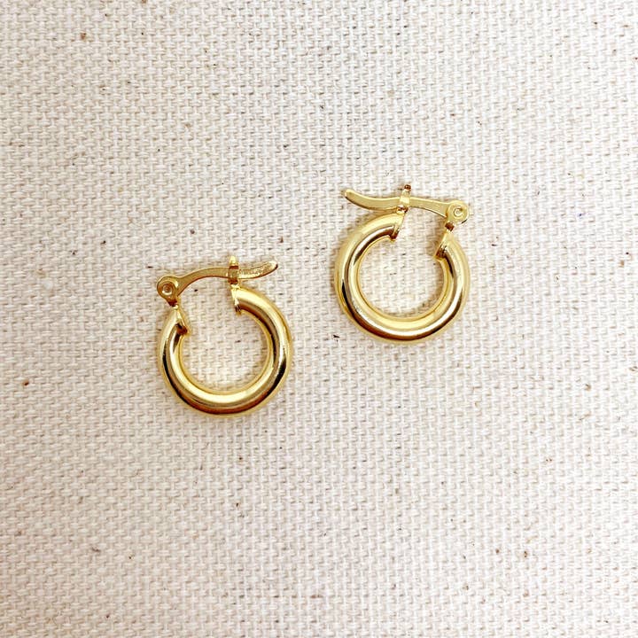 GoldFi - Wholesale Hoop Earrings - Very Light 18k Gold Filled Medium Thick Selena Hoop Earrings5