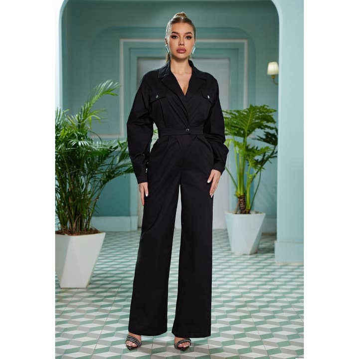 Solid Color Jumpsuit for wholesale by Chicways