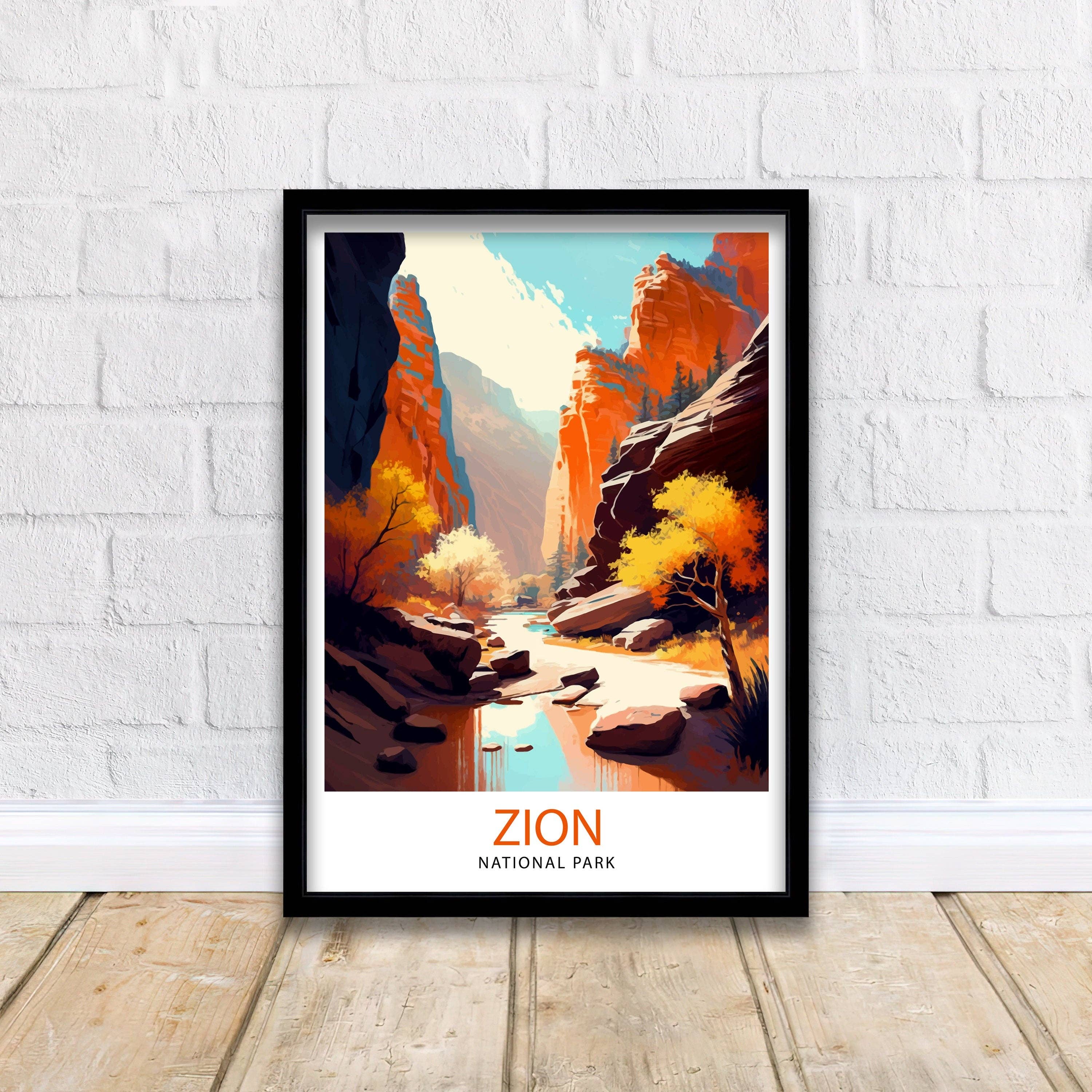InkNPrintz – wholesale Art print – Zion National Park Travel Poster Utah4