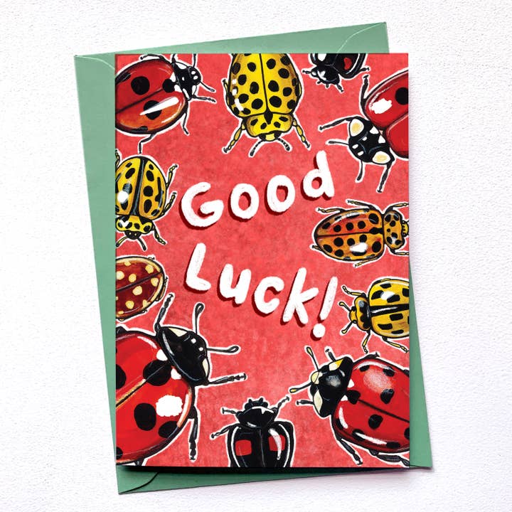 Ladybird good luck greeting card for wholesale by Alexia Claire Ltd