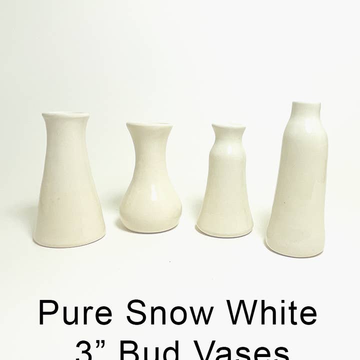 Vasos de Botões de Cerâmica Branca Pura para Flores 5/unidade por atacado de Cedarleaf Ceramics