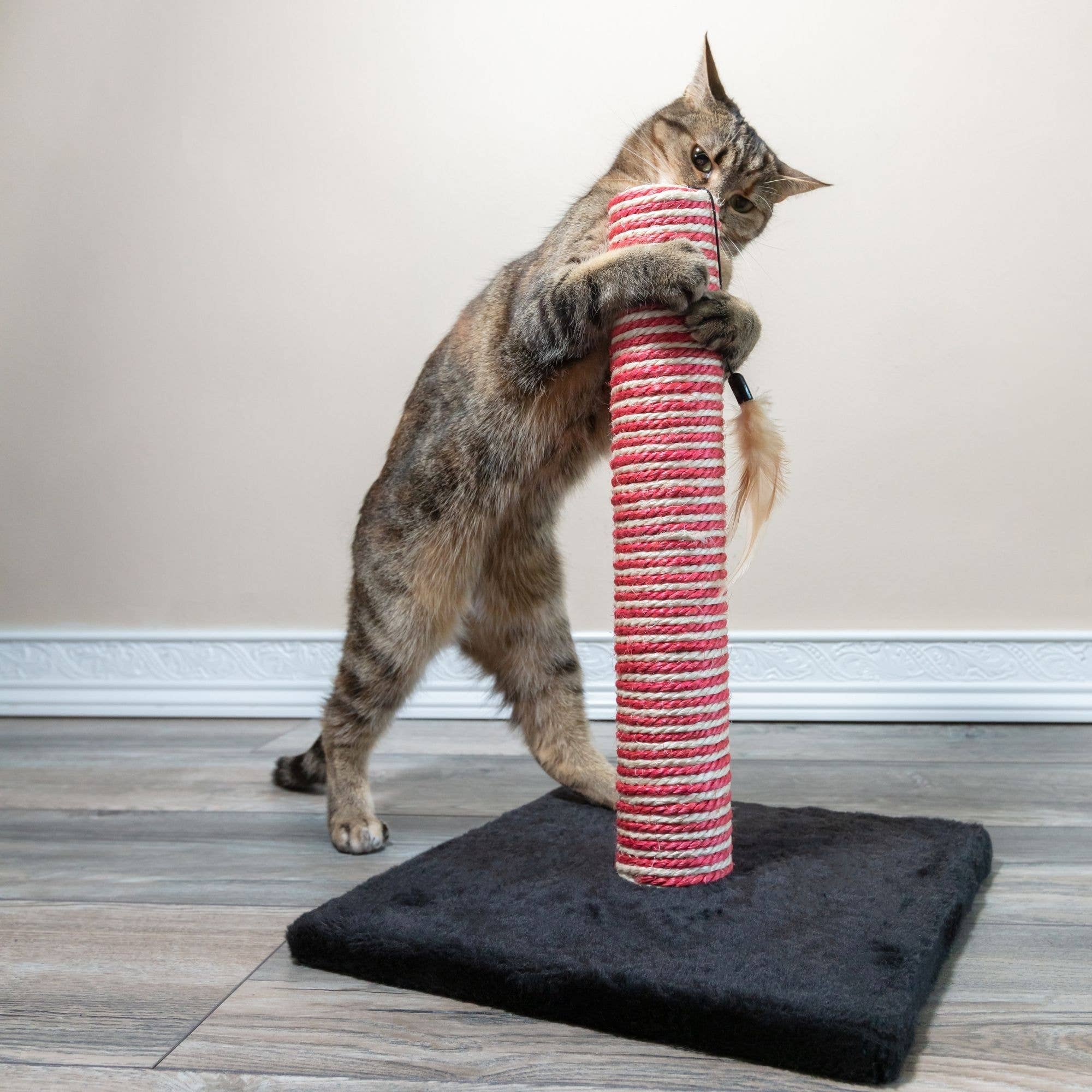 Midlee Designs - Wholesale Pet Scratcher - Cat - Midlee Candy Cane Christmas Cat Scratcher Post1
