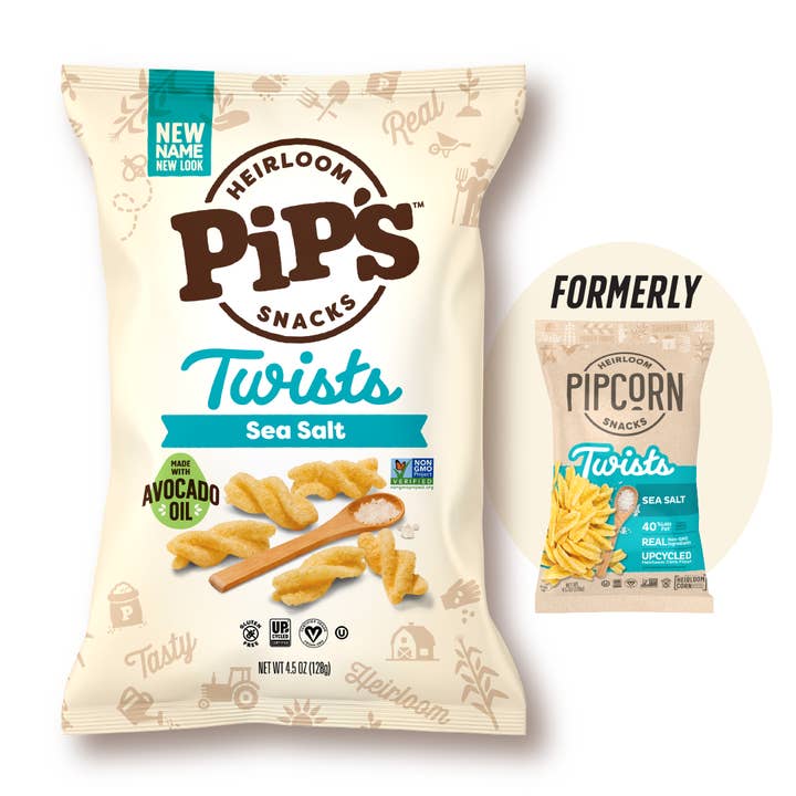 Sea Salt Twists 4.5 Oz (12 Bags in 1 Case) for wholesale by Pip's Heirloom Snacks