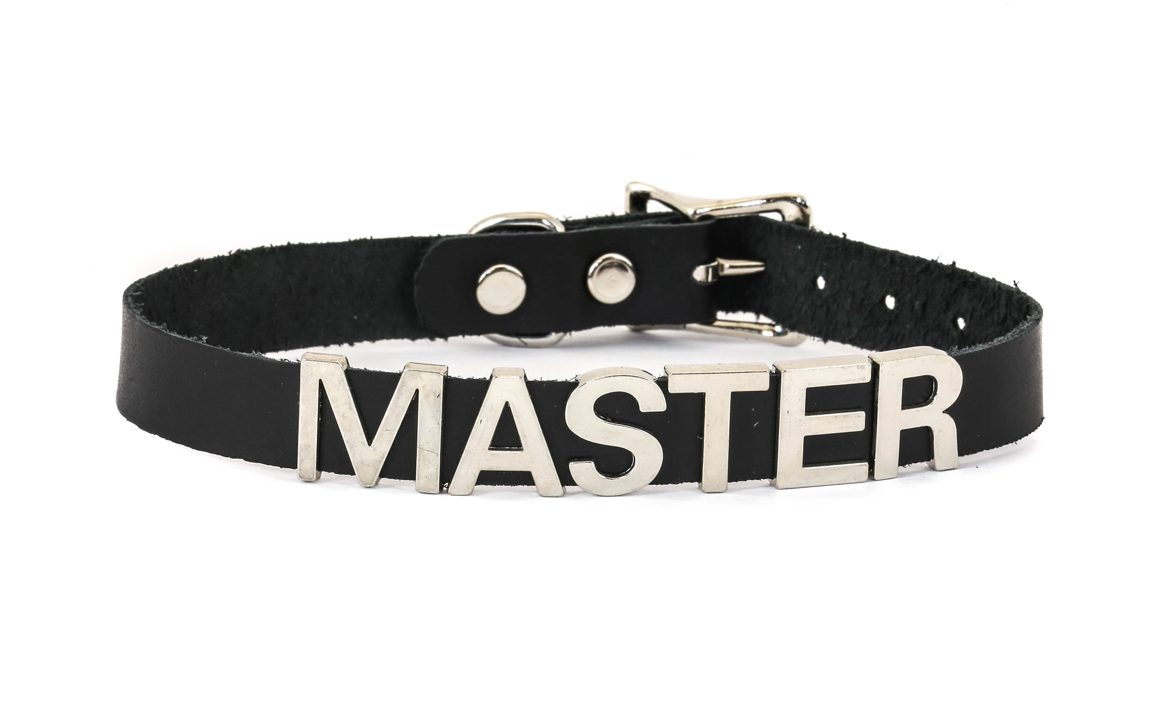 Funk Plus - Wholesale Choker/Collar - FC291 GENUINE LEATHER STAINLESS STEEL LETTER NAME FETISH  CHOKER17