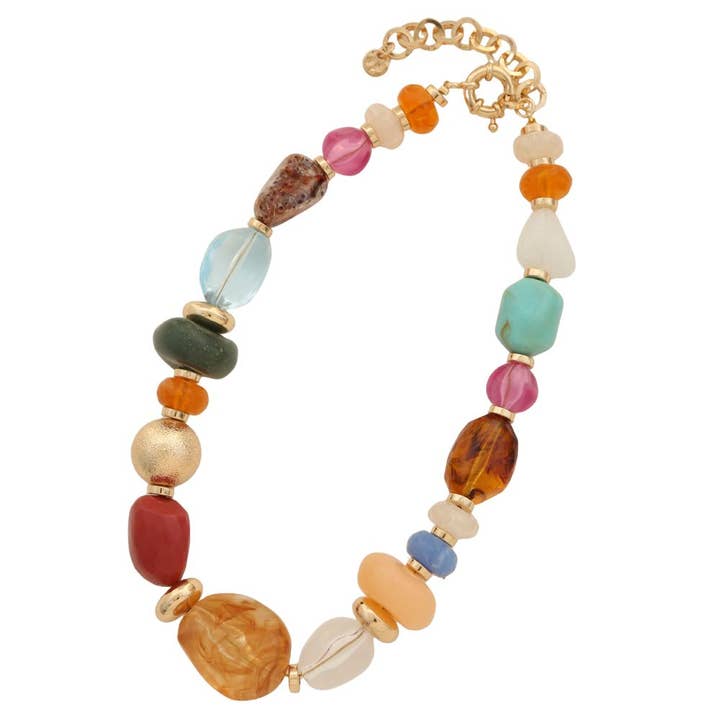 MU ACETATE MIXED BEAD NECKLACE, RAN 6826 for wholesale on Faire1