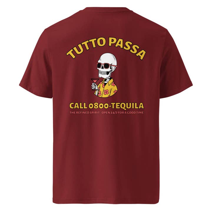 The Refined Spirit - Wholesale Screen Printed T-Shirt - Unisex - Call 0800-Tequila - Organic T-Shirt