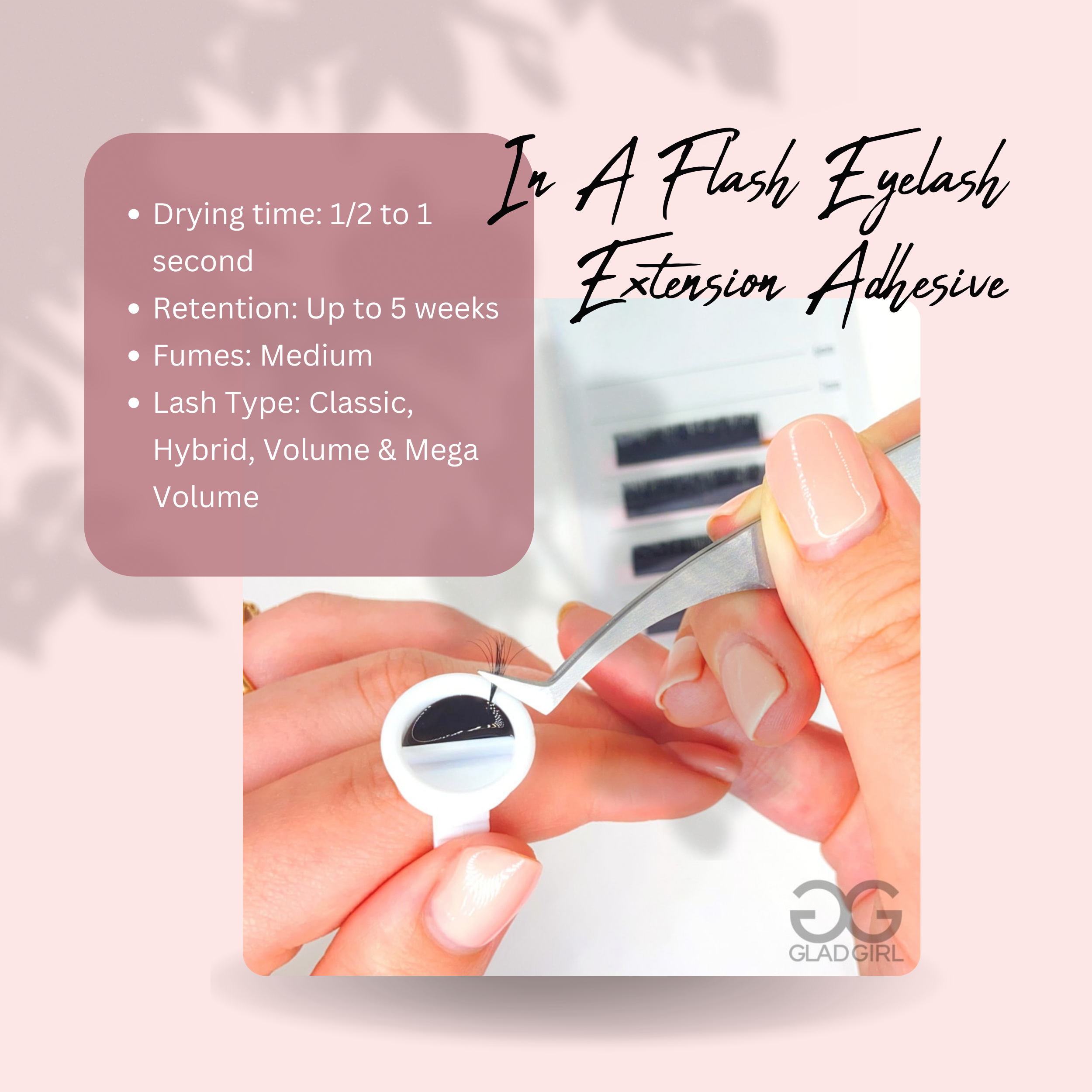 GladGirl – Aplicador de pestanas falsas por atacado – Adesivo para Extensão de Pestanas In A Flash1