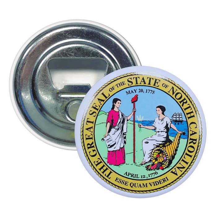 Bottle Opener - Magnet - State Seal North Carolina - USA for wholesale by Worldwide Souvenirs