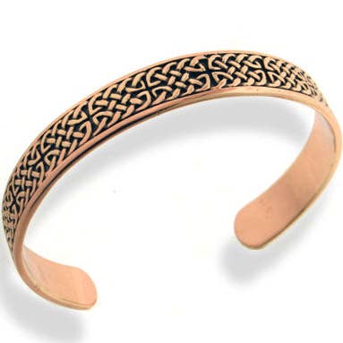 Mens Heavy Solid Copper Celtic Knot 8" Cuff Bracelet for wholesale by Silver Insanity