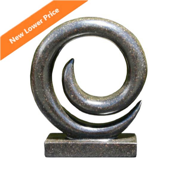 Terrazzo Black Koru Swirl 25cm for wholesale by Mt Meru Wholesale