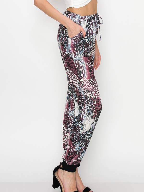 Animal Print Woven Pants - YP3052-WD823 for wholesale by LOVE YOUNG HEART