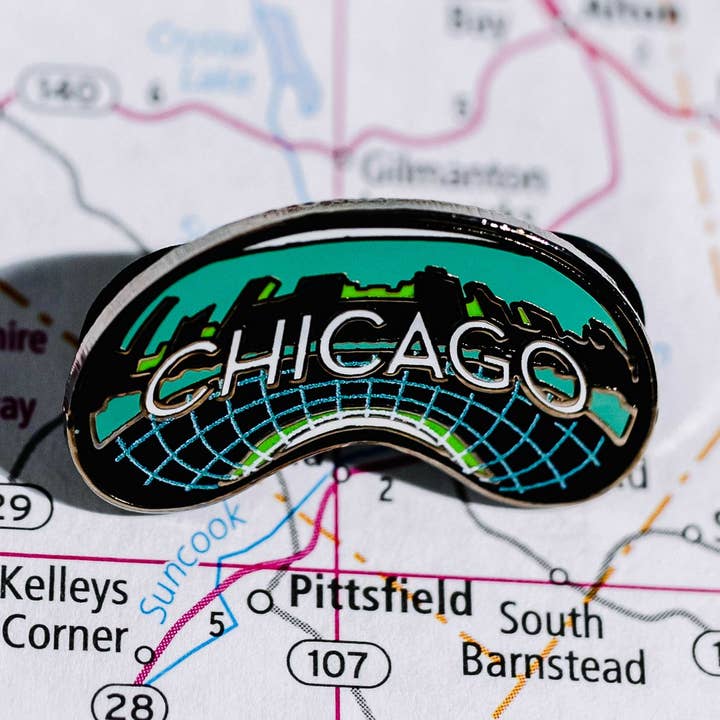 Chicago Enamel Pin for wholesale by Vagabond Heart