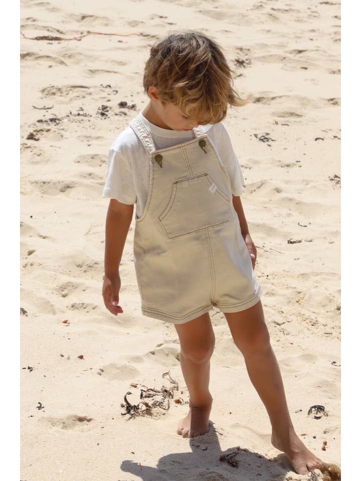 Sand Mini Denim Overalls (Sand) for wholesale on Faire1