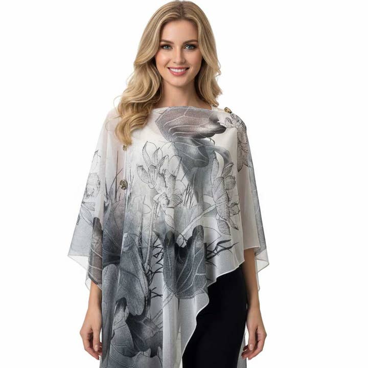 The Magic Scarf Company - Vendita all'ingrosso Poncho - Donna - Poncho/Cappa setosa con sei bottoni19