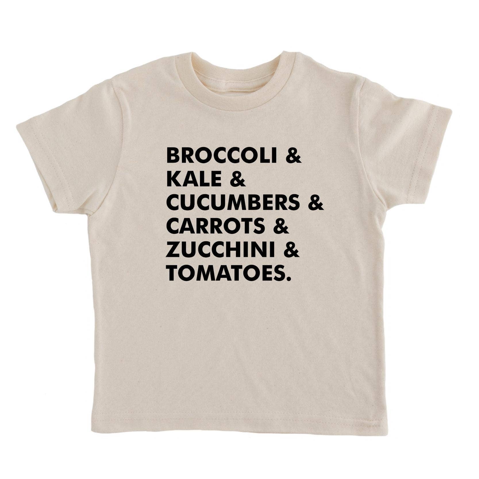 Nature Supply Co - Wholesale Screen Printed T-Shirt - Kids - Veggie List T shirt | Kids Graphic Tee | Kids Clothes3