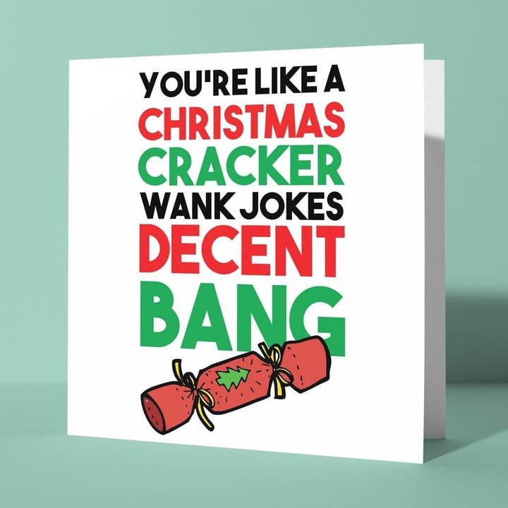 Wichswitze Anständiger Knall - Weihnachtskarte für Partner für den Großhandel von Peacock Printing