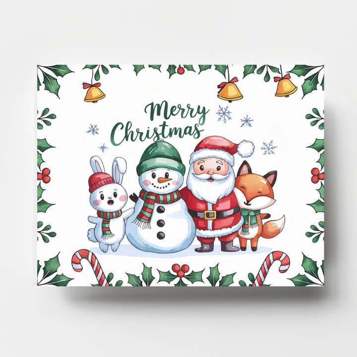Santa and Friends - Christmas Card for wholesale by 9th Letter Press