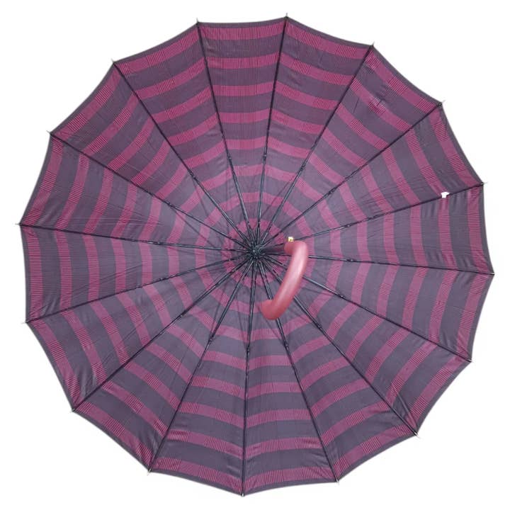 Superbia - Wholesale Umbrella - Men's - Large Auto Opening 16 ribs Checked Print Long Stick Umbrella1