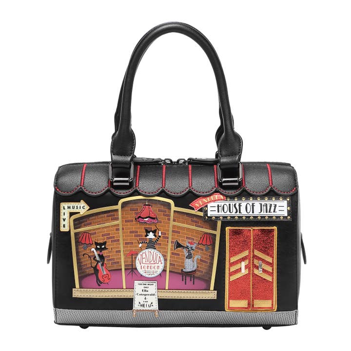 Speedy Bowler taske Vendula House of Jazz Motiv for engroshandel hos Vendula London Ltd