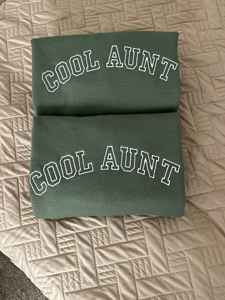 Buleana Boutique and Textiles LLC - Wholesale Sweatshirt - Women's - Cool Aunt Embroidered Crewneck Sweatshirts Unisex