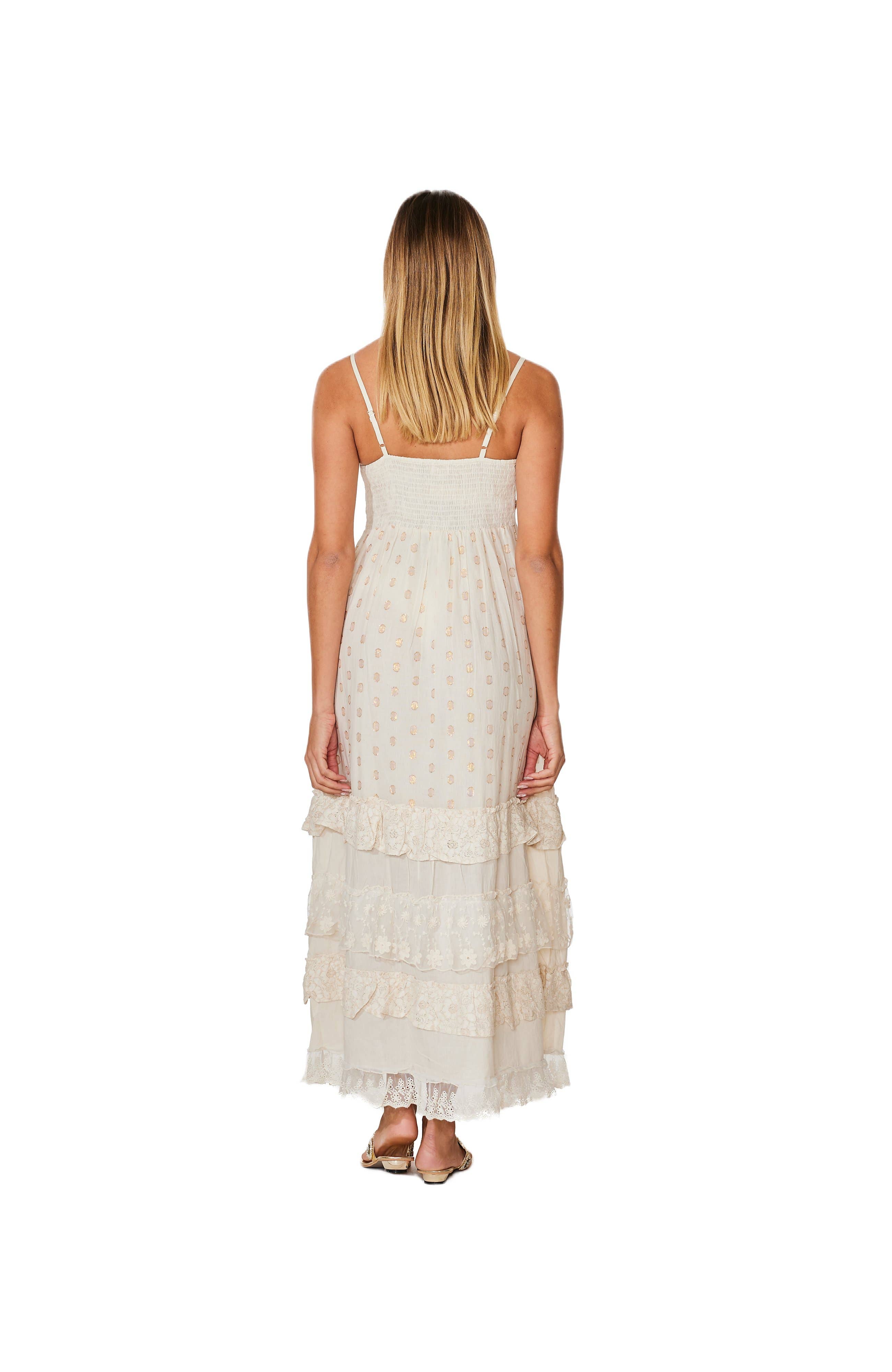 Ranee's - Wholesale Dress - Women's - C-1975 Ivory Cotton Long Dress.3