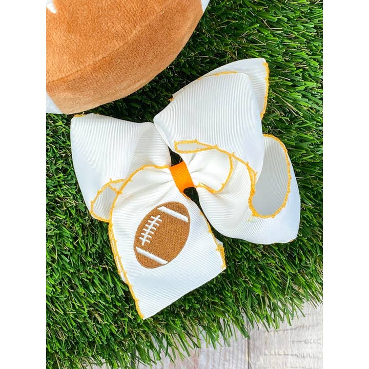 The Hair Bow Company - Wholesale Hair Bow - Kids - Football Embroidered Moonstitch Hair Bows3