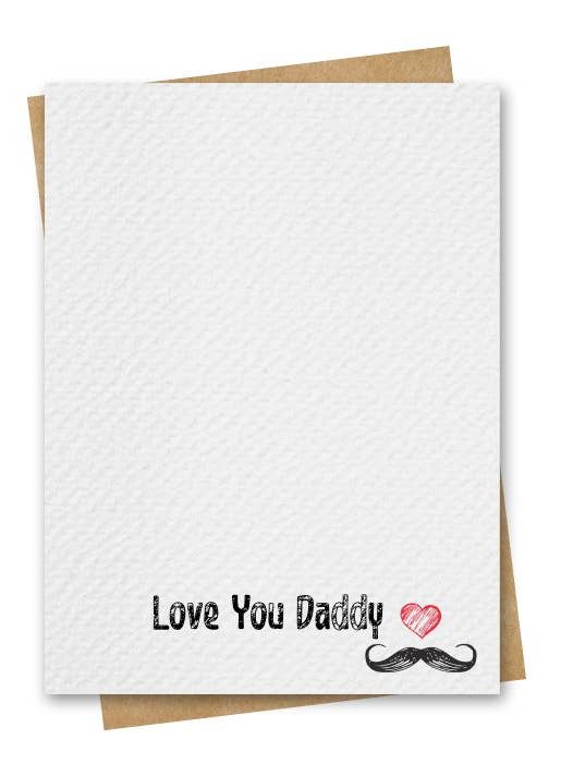 Moustache and Heart Father's Day Card Incl. Kraft Envelope for wholesale by Paper Kuts