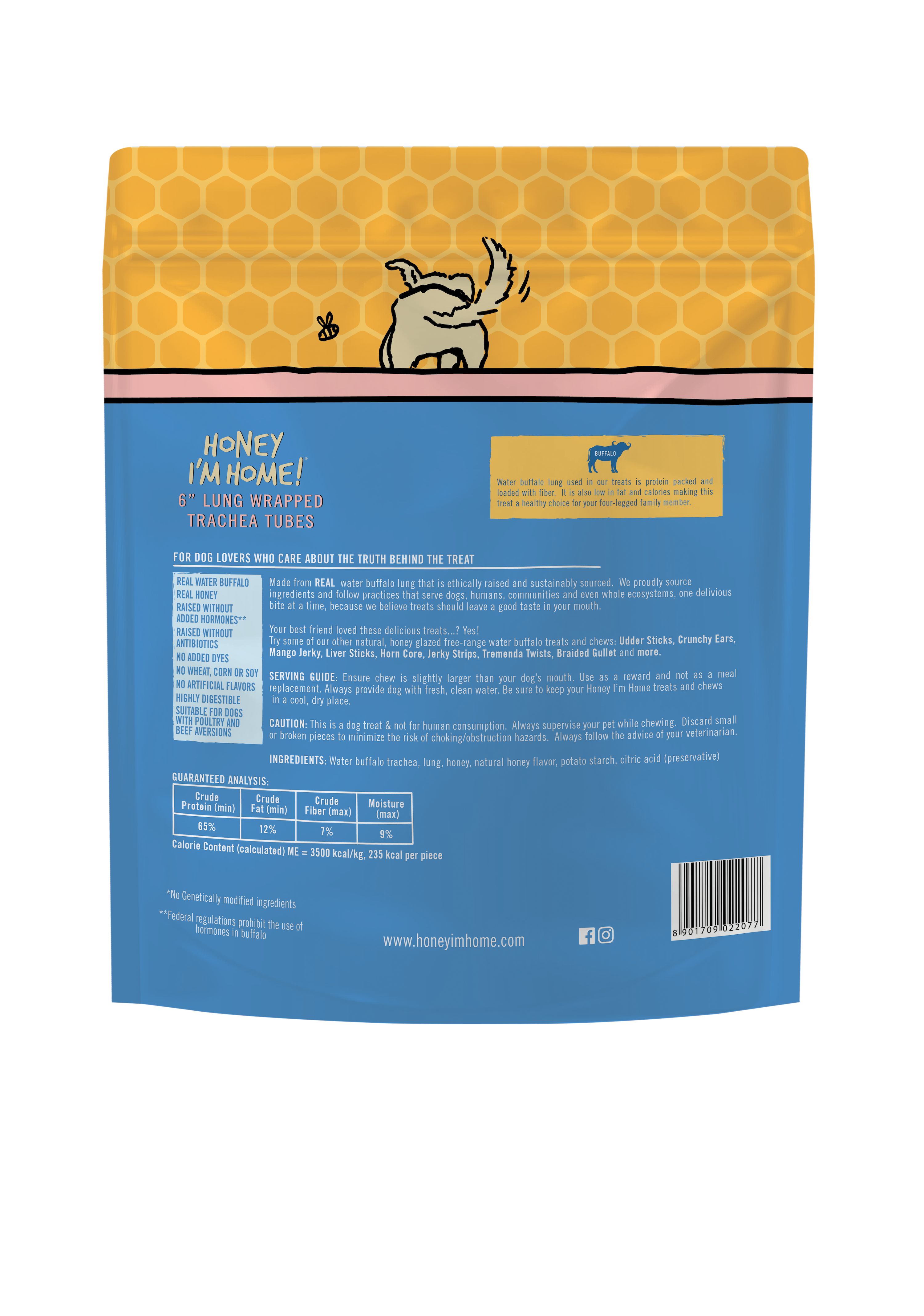 Honey I'm Home - Wholesale Pet Treats - Dog - 6" TRACHEA WHEEZY WRAPS1