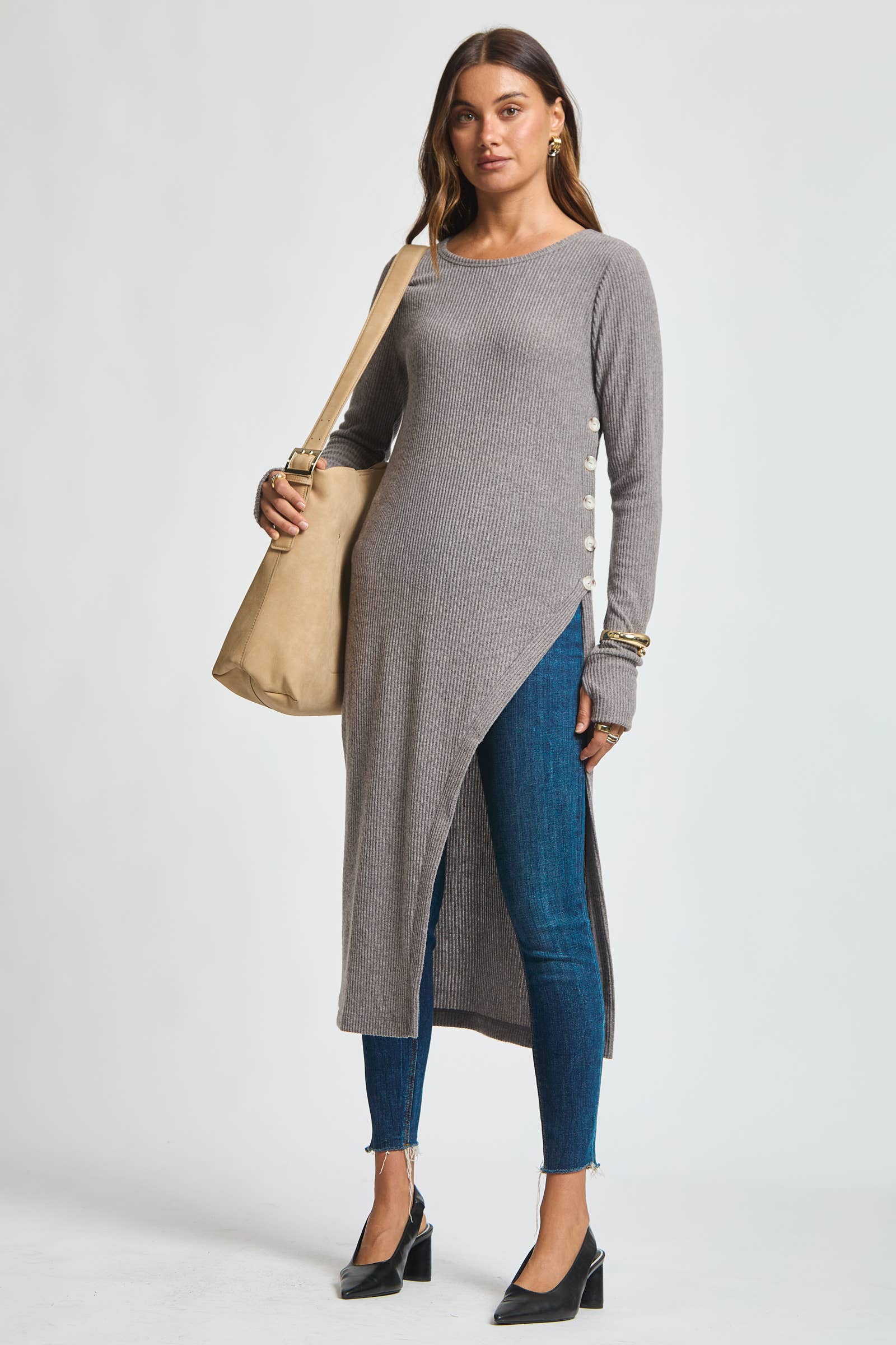 Dear Scarlett - Wholesale Tuniek - Dames - Lange tuniek met knopen TRV-POSH3