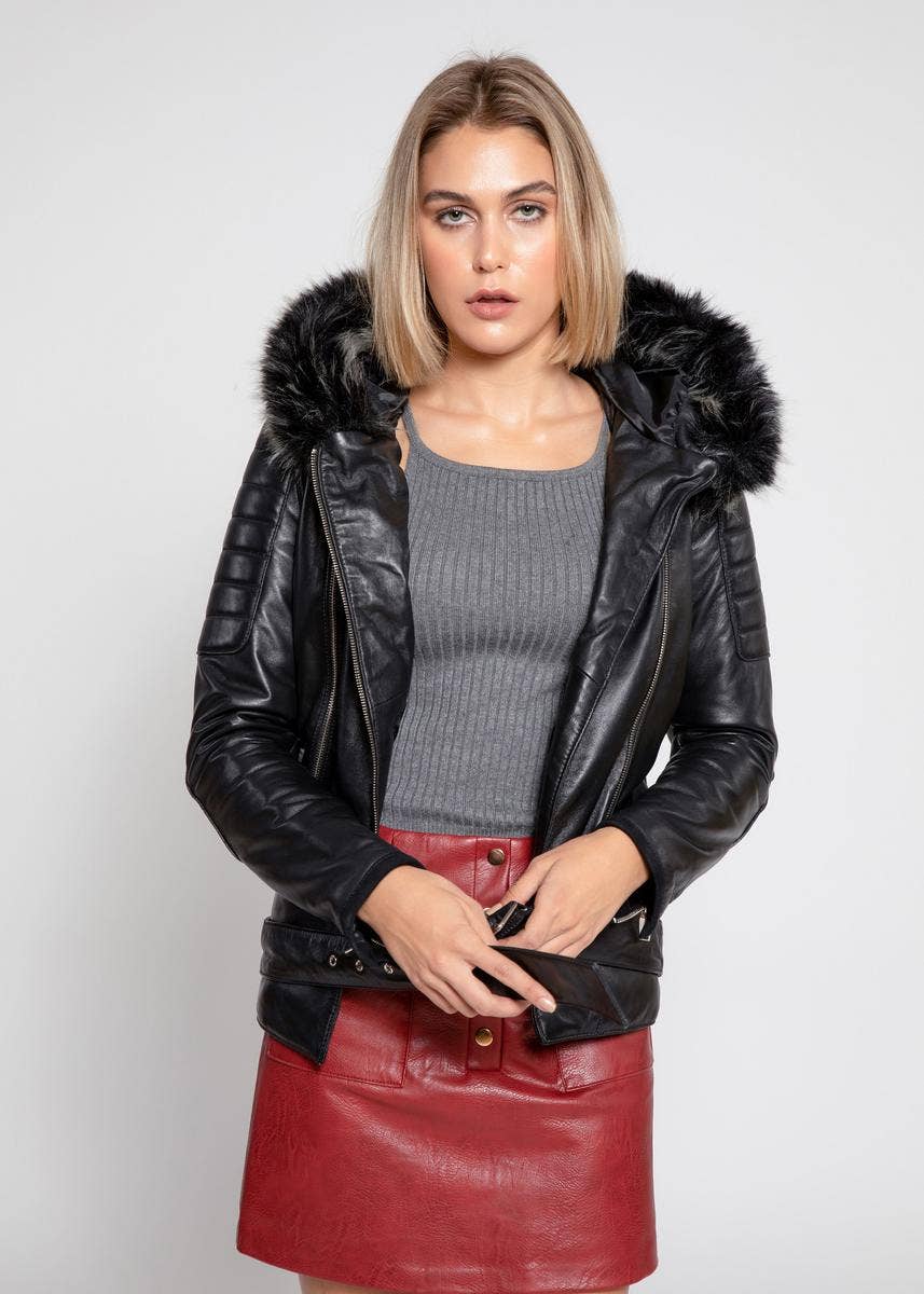 annalise womens leather jacket