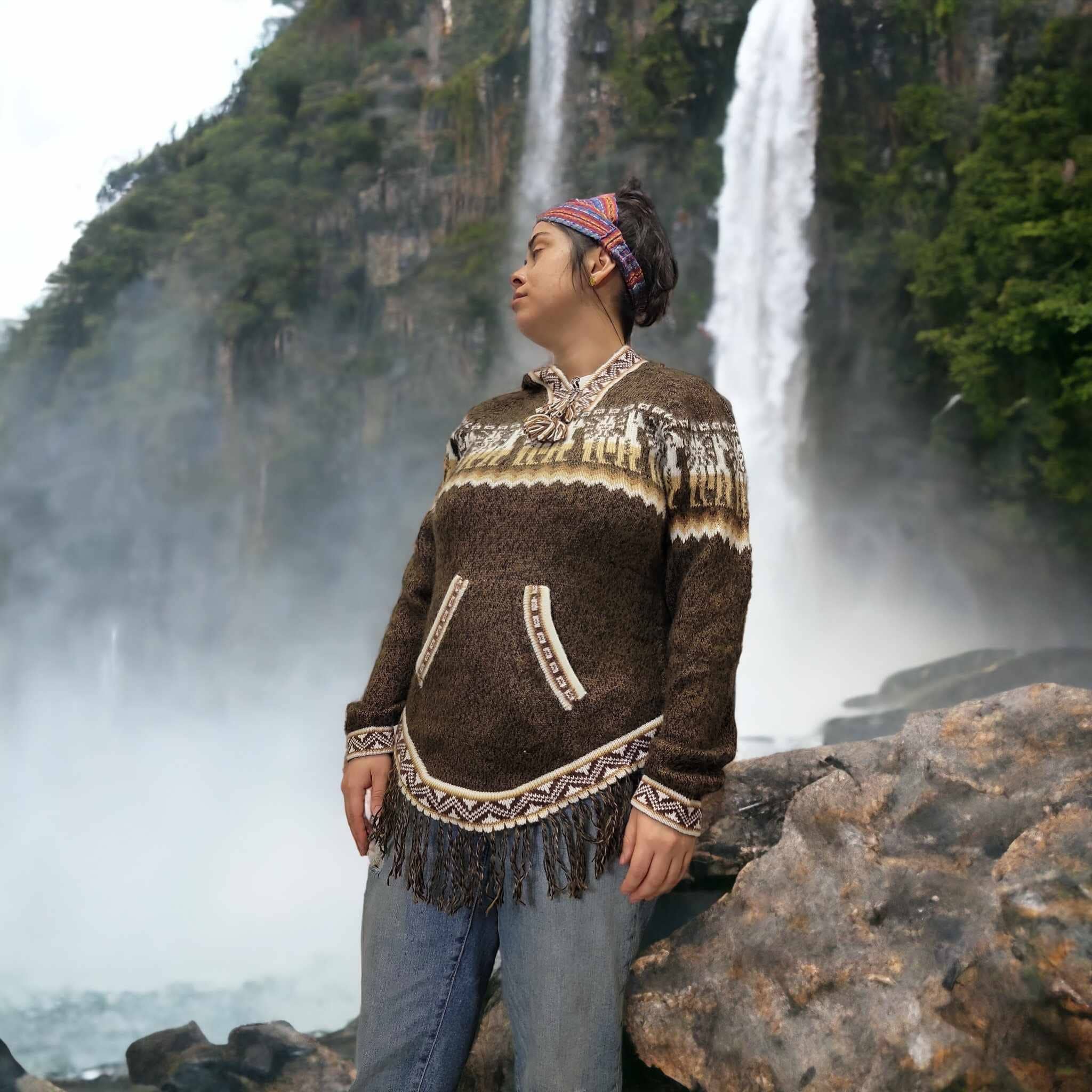 OldTribes - Vente Cardigan – femme - Cardigan Femme OLDTRIBES™ Pull Marron en Alpaga1