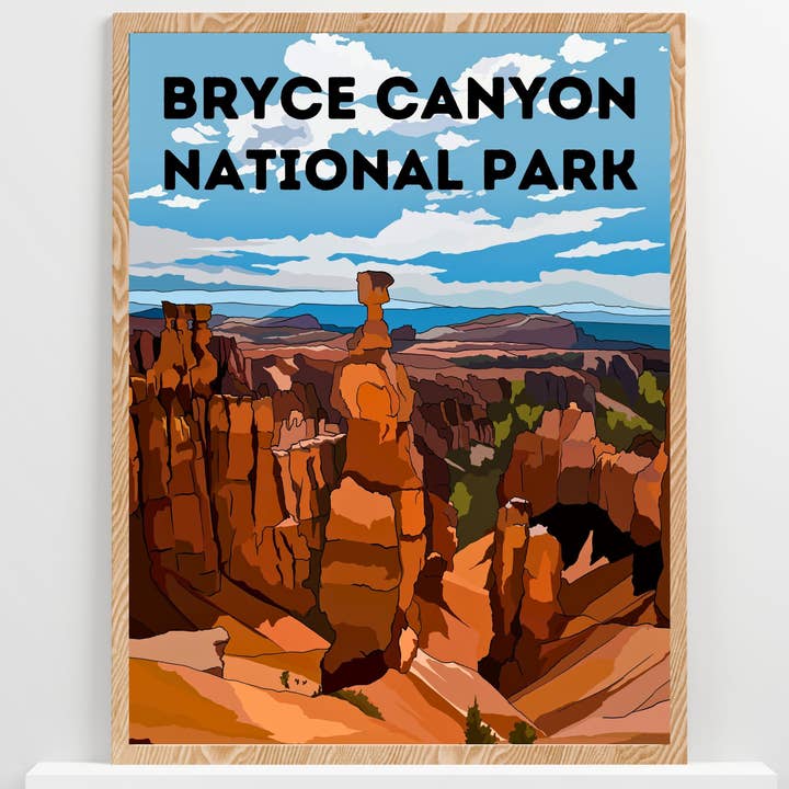 Arte do pôster do Parque Nacional Bryce Canyon | Utah por atacado de Wild Life Design Co.