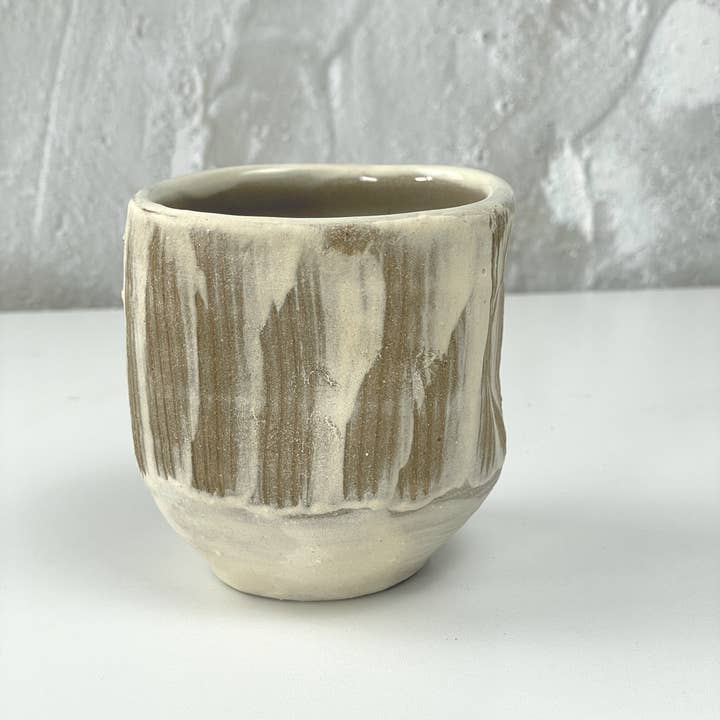 Zenful Pottery - Wholesale Coffee/Tea Cup - Hakeme Collection - Textured Stoneware Yunomi Teacup2