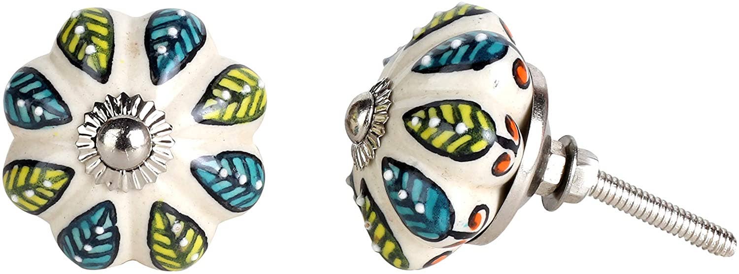 Perilla Home - Wholesale Knob/Pull - Set of 12 Garden green ceramic knobs11