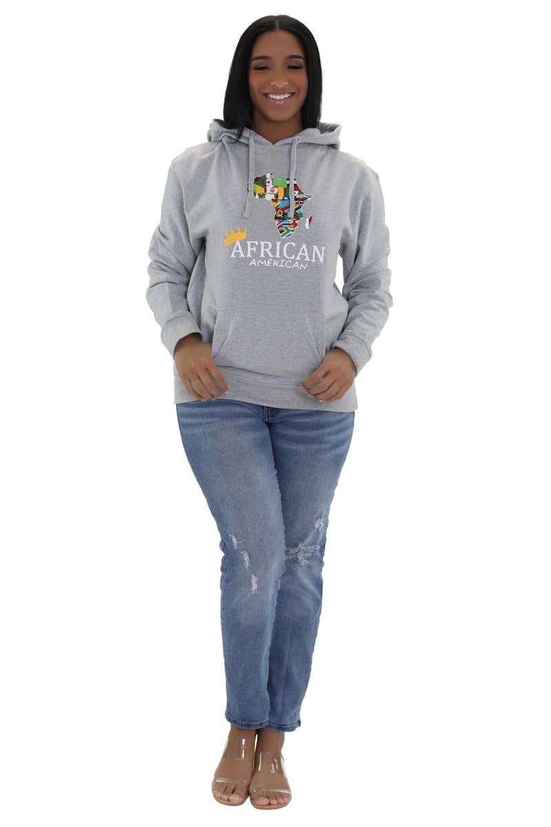 Advance Apparels - Vendita all'ingrosso Felpa con cappuccio - Donna - Felpa con cappuccio African American Crown (M-2XL) Felpa con cappuccio nera o grigia 96185