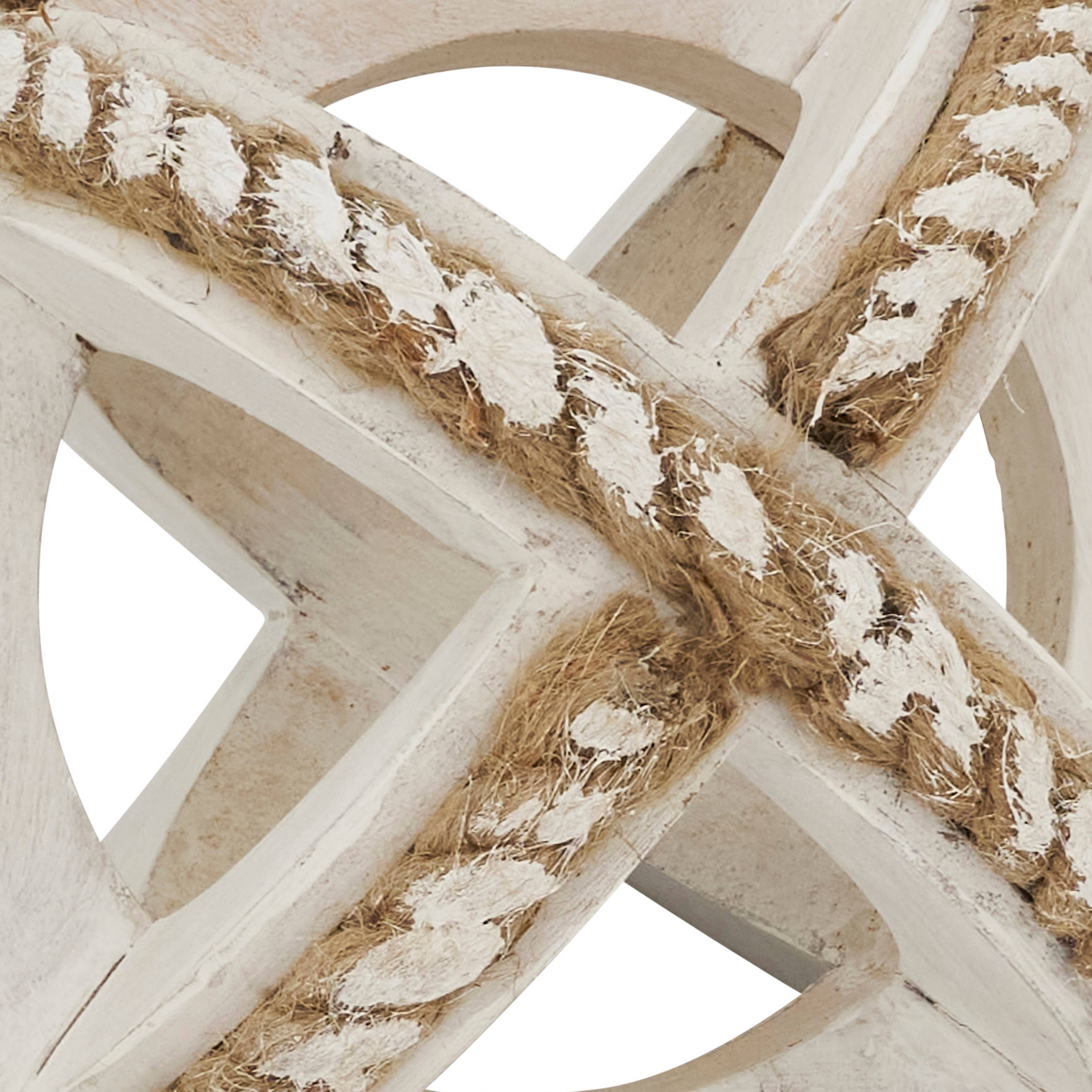 Saro Lifestyle - Wholesale Decorative Tabletop Object - Natural Wooden Rope Decorative Orb15