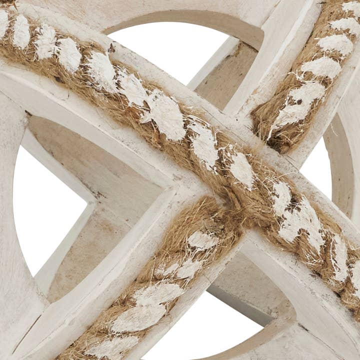 Saro Lifestyle - Wholesale Decorative Tabletop Object - Natural Wooden Rope Decorative Orb15