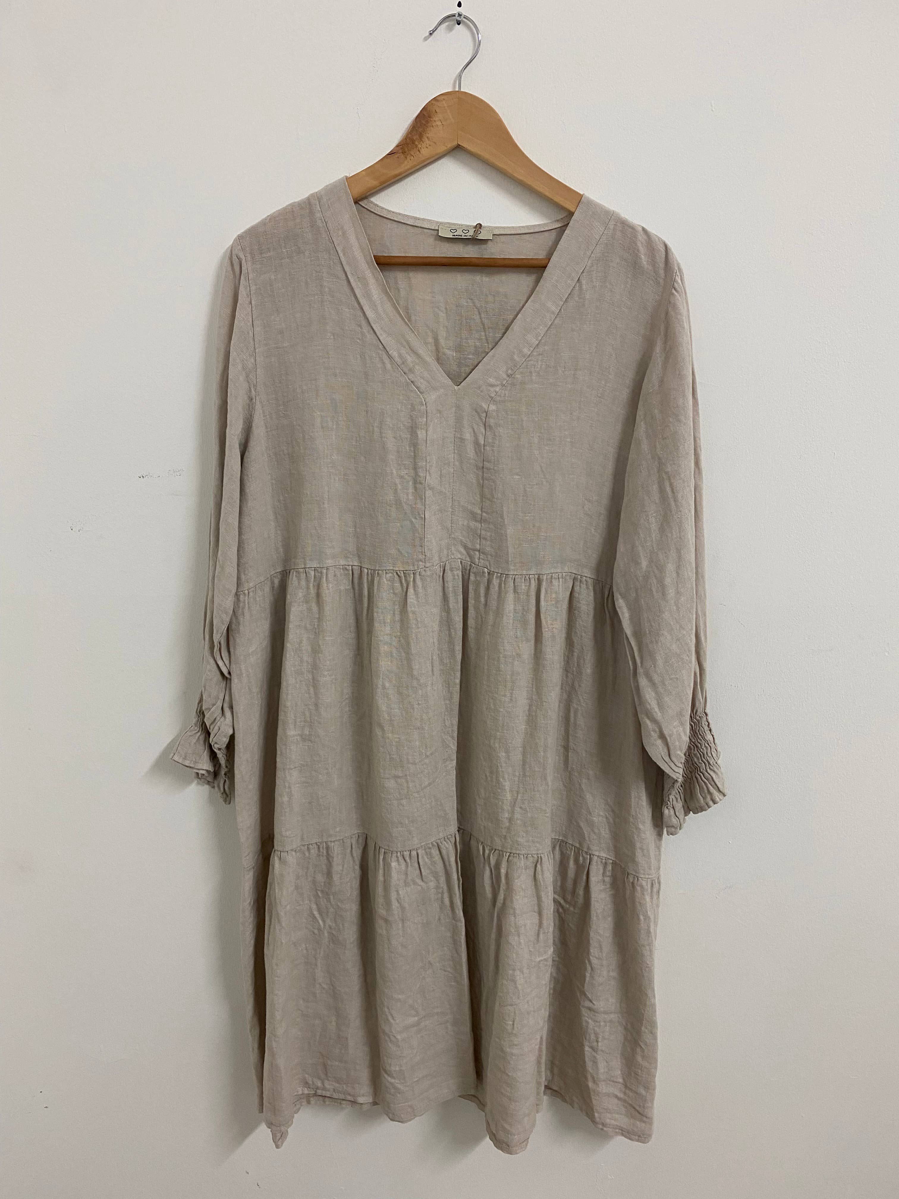 ORNELLA PARIS - Wholesale Dress - Women's - LEL-R5223 linen dress2
