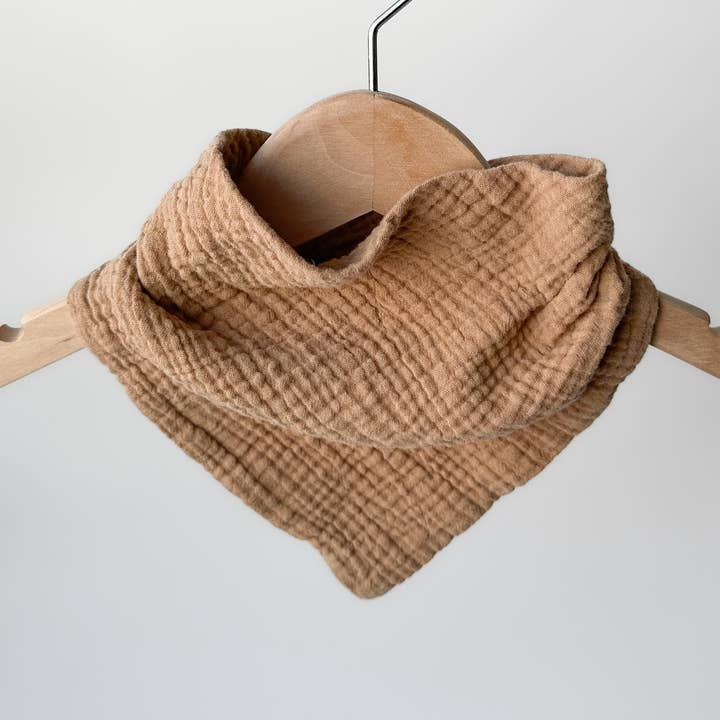 CAMEL Lightweight Cotton Gauze Baby Bandana Bib for wholesale by Charley Charles
