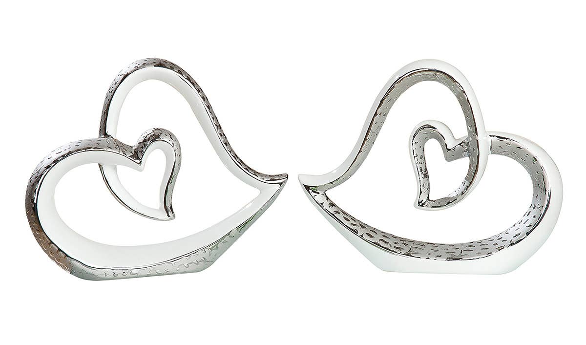 Gilde Handwerk Macrander GmbH & Co. KG - Wholesale Decorative Tabletop Object - Ceramic heart in the heart “Scolare” VE 4 so0