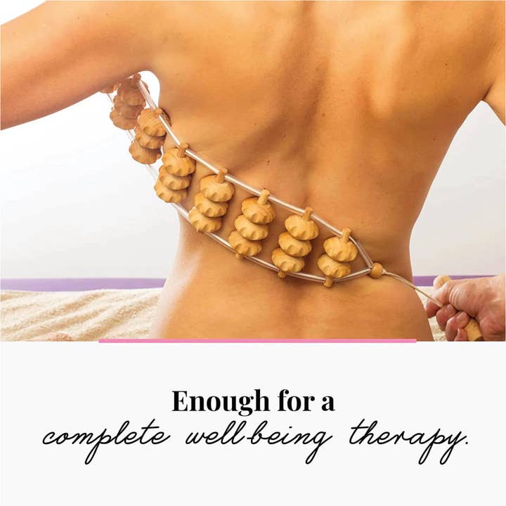 Tuuli GmbH - Venta al por mayor Masajeador corporal - Rodillo Masajeador de Madera para Espalda con Cuerda de 120 cm8